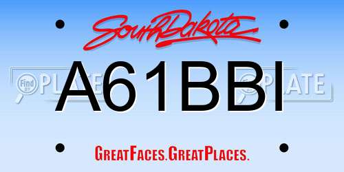 A61BBI South Dakota License Plate