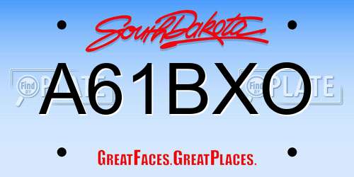 A61BXO South Dakota License Plate