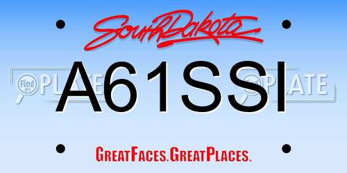 A61SSI South Dakota License Plate