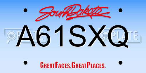 A61SXQ South Dakota License Plate