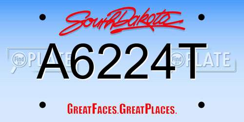 A6224T South Dakota License Plate