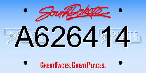 A626414 South Dakota License Plate