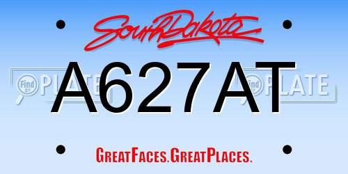 A627AT South Dakota License Plate
