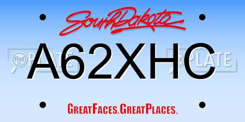 A62XHC South Dakota License Plate