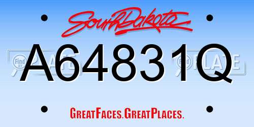 A64831Q South Dakota License Plate