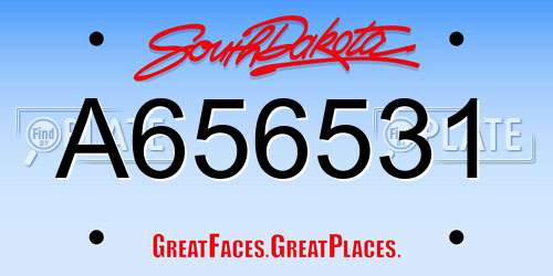 A656531 South Dakota License Plate