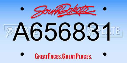 A656831 South Dakota License Plate