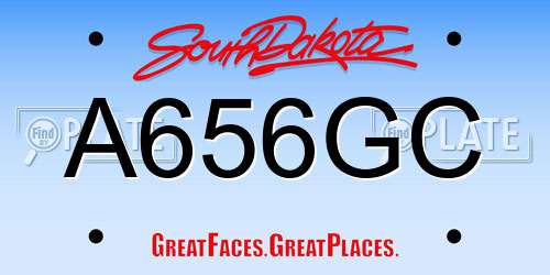 A656GC South Dakota License Plate
