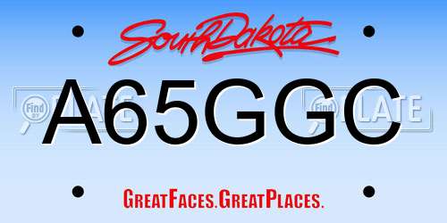 A65GGC South Dakota License Plate