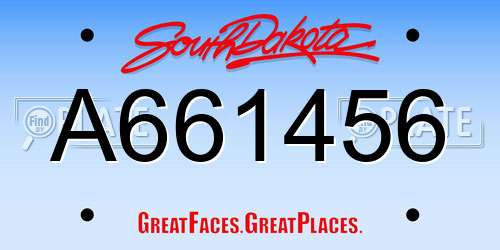 A661456 South Dakota License Plate