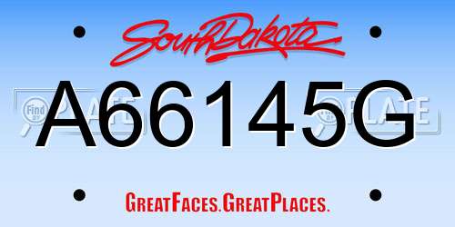 A66145G South Dakota License Plate