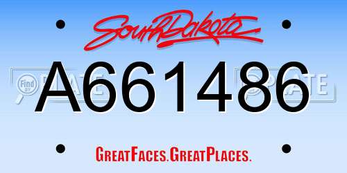 A661486 South Dakota License Plate