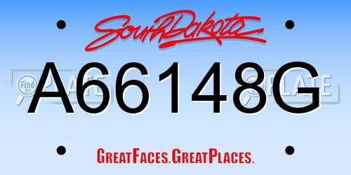 A66148G South Dakota License Plate