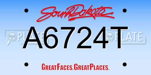 A6724T South Dakota License Plate