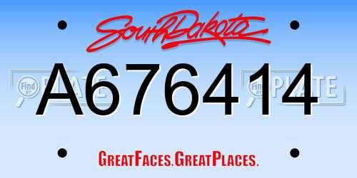 A676414 South Dakota License Plate