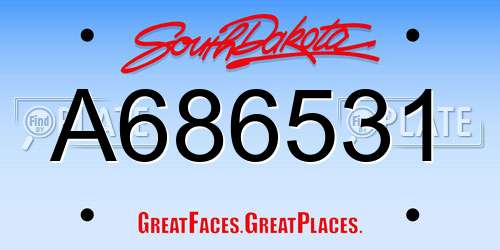 A686531 South Dakota License Plate