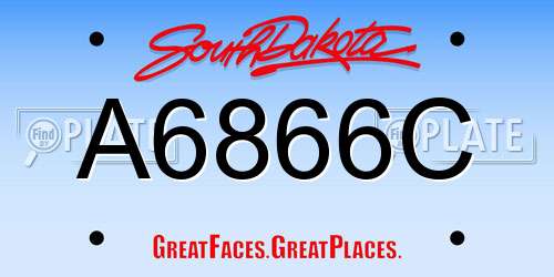 A6866C South Dakota License Plate