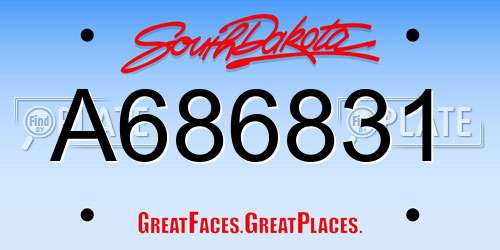 A686831 South Dakota License Plate