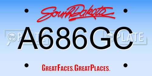 A686GC South Dakota License Plate
