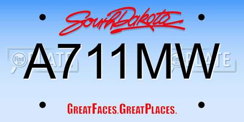 A711MW South Dakota License Plate
