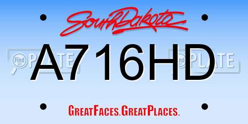 A716HD South Dakota License Plate