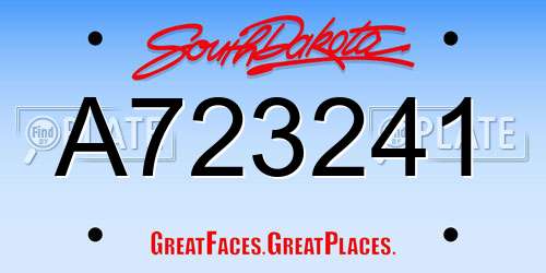 A723241 South Dakota License Plate