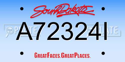 A72324I South Dakota License Plate