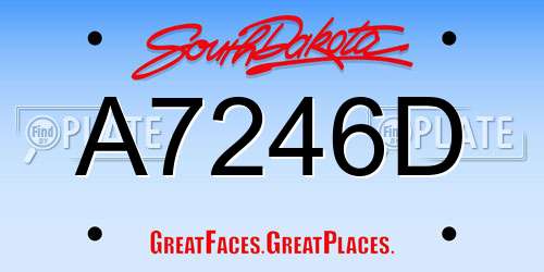 A7246D South Dakota License Plate