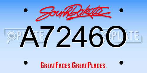 A7246O South Dakota License Plate