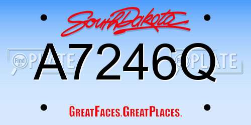 A7246Q South Dakota License Plate