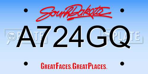 A724GQ South Dakota License Plate