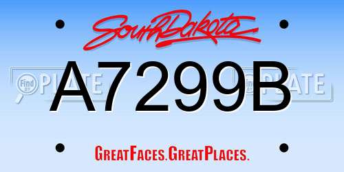 A7299B South Dakota License Plate
