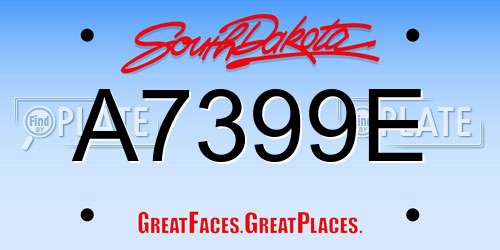 A7399E South Dakota License Plate