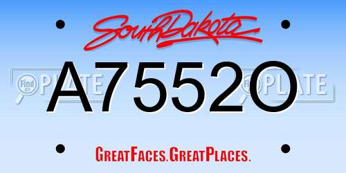 A7552O South Dakota License Plate