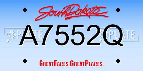 A7552Q South Dakota License Plate