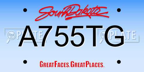 A755TG South Dakota License Plate