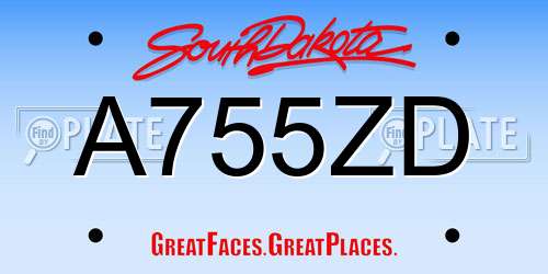 A755ZD South Dakota License Plate