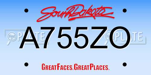 A755ZO South Dakota License Plate