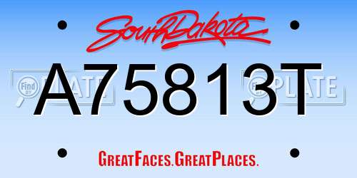 A75813T South Dakota License Plate