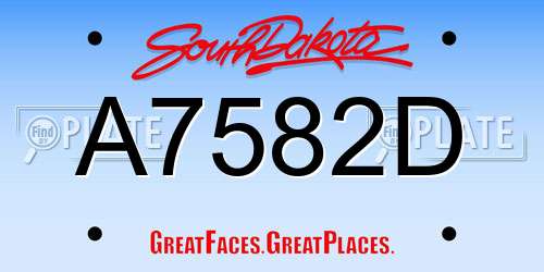 A7582D South Dakota License Plate
