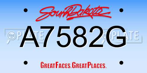 A7582G South Dakota License Plate