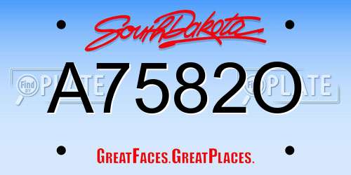 A7582O South Dakota License Plate