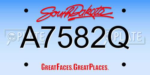 A7582Q South Dakota License Plate