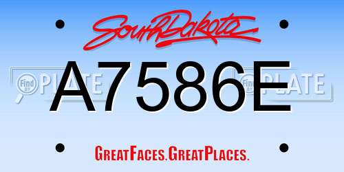 A7586E South Dakota License Plate