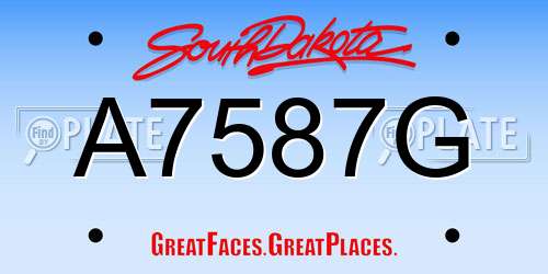 A7587G South Dakota License Plate