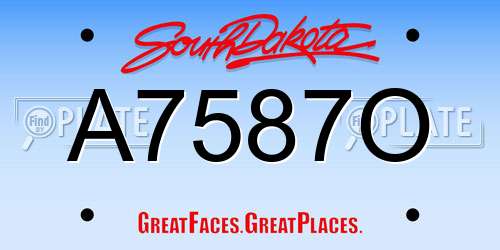 A7587O South Dakota License Plate