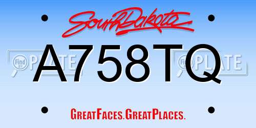 A758TQ South Dakota License Plate