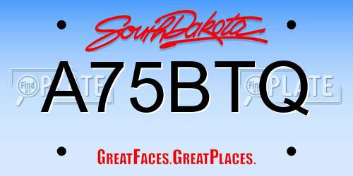 A75BTQ South Dakota License Plate