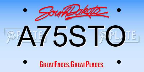 A75STO South Dakota License Plate