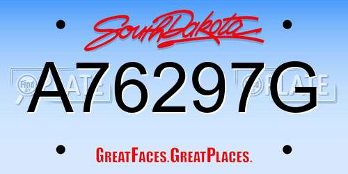 A76297G South Dakota License Plate